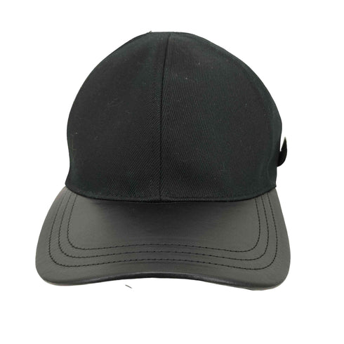 ジルサンダー JIL SANDER CAP 15 WL メタルロゴデザイン レザー切り替え 6パネル ベースボールキャップ メンズ  S